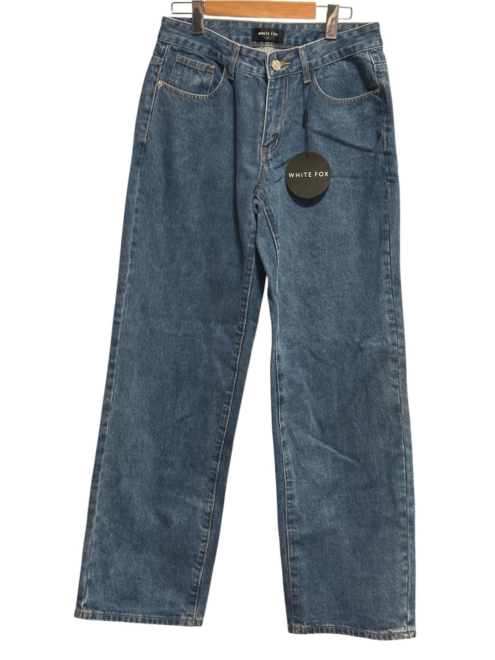 White Fox Straight Leg Jeans — Blue